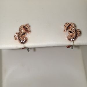 Ted Baker rose gold seahorse earrings